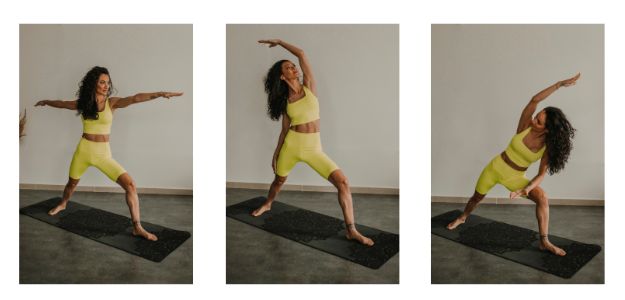joga, Diana Hô Chí, joga v pohybe, tréning, bojovník, doska, polmesiac, ásany